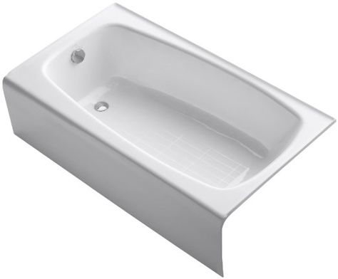 Amazon.com: KOHLER K-745-0 Seaforth Bath with Left-Hand Drain, White: Home Improvement Rusty Orange Bedroom, Brownstone Bathroom, Small Tubs, Bathroom Laundry Combo, Small Bath Remodel, Master Bath Closet, Tub Surrounds, House Bathroom Ideas, Wall Alcove