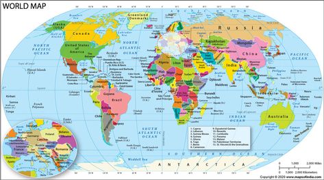 The World Map - Political Map of the World showing names of all countries with political boundaries. Download free map of world in PDF format. Picture Of The World Earth, Full World Map, World Map Picture, Blank World Map, World Geography Map, World Map Outline, World Map Continents, World Map With Countries, World Map Printable