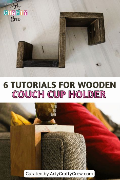 Fit your couch or chair perfectly with these customizable DIY wooden cup holder tutorials. Make something useful and reduce waste. Click to view the entire list and pick up your favorite to make. Projects curated by ArtyCraftyCrew. Diy Couch Tray, Diy Wooden Couch, Drink Holder Diy, Wooden Cup Holder, Couch Cup Holder, Couch Tray, Arm Rest Table, Sofa Arm Table, Wooden Couch