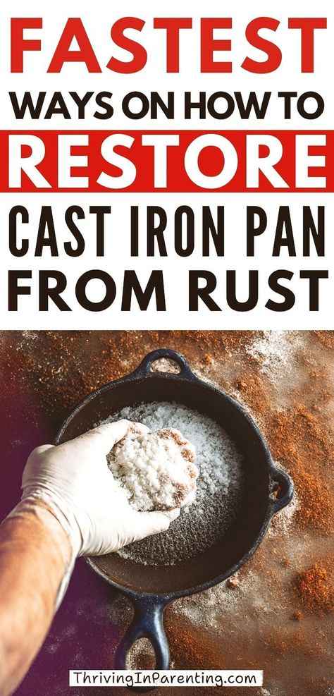 Explore the right ways on how to restore a cast iron skillet from rust! Proper Skillet cleaning is an important aspect of maintaining your cast iron cookware and tackling rust is a common challenge. In this guide, learn the fastest way to remove rust from cast iron and proper care ensuring it stays durable. Dive in and discover the step-by-step process on how to remove rust from a cast iron frying pan and how to repair a rusty cast iron skillet. Keep your cookware well-maintained and rust-free! Rust On Cast Iron Skillet, How To Clean A Cast Iron Skillet Rust, How To Clean Rusty Cast Iron Skillet, How To Get Rust Out Of Cast Iron Pan, Cleaning Cast Iron Skillet Rust, Clean Rusty Cast Iron Skillet, Cleaning Rusted Cast Iron, How To Clean A Rusty Cast Iron Skillet, Clean Cast Iron Pan Remove Rust