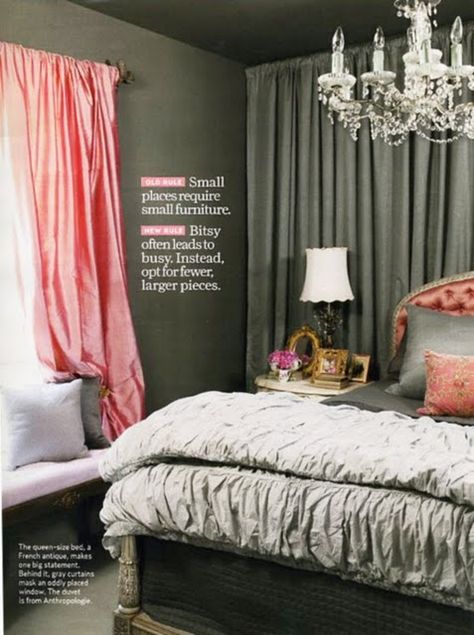 grey bedroom but with purple or light blue instead of the pink Coral Bedroom, Bedroom Minimalist, Grey Bedroom, Gray Bedroom, Decoration Inspiration, Bedroom Designs, Room Decorations, Teen Room, Decorating Small Spaces