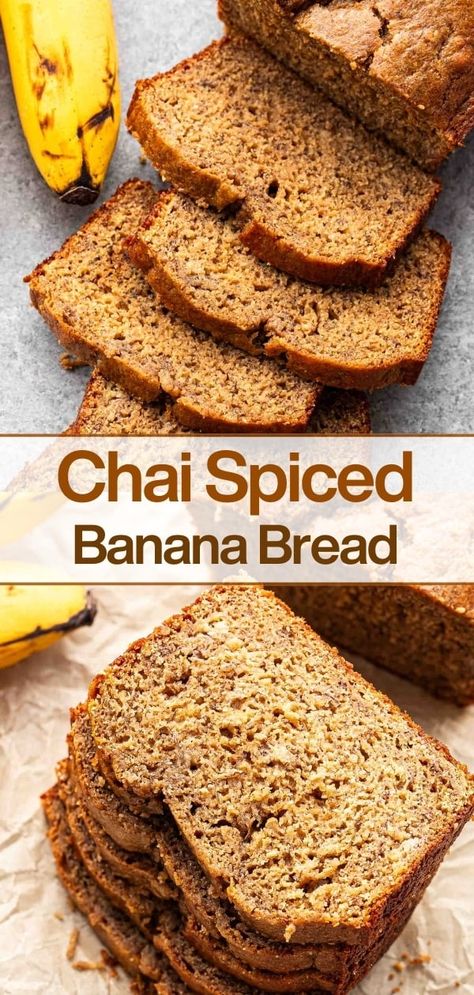 Chai Banana Bread Chai Banana Bread, Chai Spice Blend, Kings Bread, Chai Spice Mix, Classic Banana Bread, Smoothie King, Nonfat Greek Yogurt, Chai Spice, Baked Banana