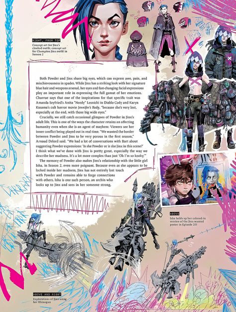 The Art And Making Of Arcane, Arcane Art Book, Jinx Concept Art, Arcane Study, Arcane Artbook, Arcane Design, Arcane Concept Art, Arcane Style, Diablo Cody