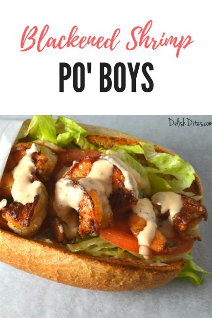 Blackened Shrimp Po' Boys | Delish D'Lites Baked Chicken Cordon Bleu, Fried Seafood, Shrimp Po Boy, Blackened Shrimp, Shrimp Scampi Recipe, Scampi Recipe, Shrimp Seasoning, Easy Shrimp, Shrimp Scampi