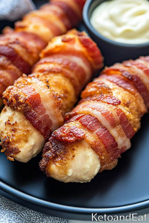 Carnivore Bacon Wrapped Chicken Tenders Recipe Carnivore Chicken Tenders, Carnivore Chicken Wings, Carnivore Wraps, Carnivore Chicken Breast Recipes, Chicken Carnivore Recipes, Carnivore Diet Chicken Recipes, Carnivore Chicken Recipes, Chicken Breast Wrapped In Bacon, Carnivore Dinner