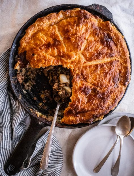 Miso Mushroom Lentil Pot Pie - Dishing Up the Dirt Mushroom Pot Pie, Mushroom Pie, Turnip Greens, Dump Meals, Vegetarian Main Dishes, Pot Pies, Savory Tart, Seasonal Food, Wild Food