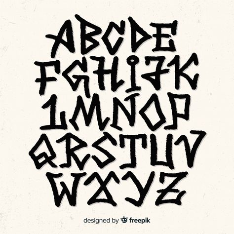 Alfabeto de graffiti Vetor grátis | Free Vector #Freepik #freevector #freecarater #freepintura #freetipografia #freealfabeto Cool Fonts Alphabet, Alphabet Graffiti, Alfabet Font, Graffiti Lettering Alphabet, Graffiti Art Letters, Graffiti Text, Graffiti Words, Graffiti Lettering Fonts, Graffiti Writing