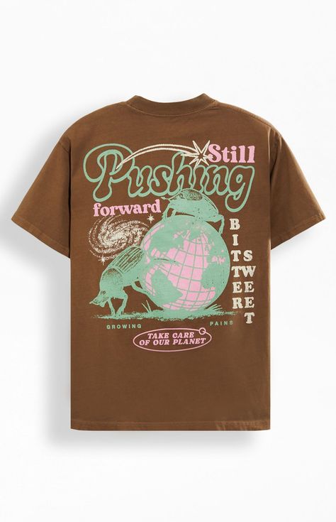 Bittersweet Pushing Forward Oversized T-Shirt Fall Shirt Logos, Graphic Tees Teepublic, Great T-shirts, Unique Graphic T Shirt, Vintage Tee Design Graphics, Pacsun Outfits, Theo Von, Vintage Tshirt Design, Vintage Shirt Design