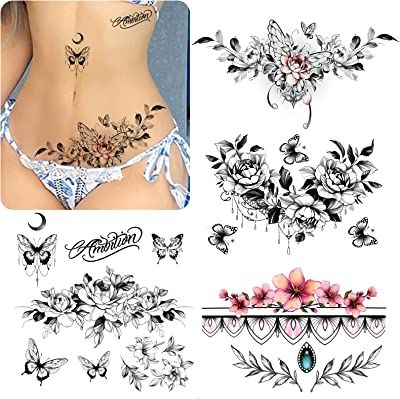 Real Tattoos For Women, Low Abdomen Tattoo Women, Back Waist Tattoo For Women, Women Stomach Tattoos Ideas, Tummy Tattoos For Women, Abdomen Tattoos Women, Lower Abdomen Tattoo Women, Abdominal Tattoos Women, Abdominal Tattoo