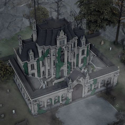 The vampire princ Vlad had the ugliest house in the Sims 4 so I built him a new one! Now Vlad can enjoy his  vampiric life for the whole eternity in the grandest manor of the Forgotten Hollow! Hope you like it and happy simming! Sims 4 Manor Plan, Vampire Houses Sims 4, Vampire House Sims 4 Plan, Modern Vampire House Sims 4, Vampire Home Sims 4, Sims 4 Houses Builds, Vampire Mansion Sims 4, Sims4 Vampire House, Sims 4 Vampire Castle