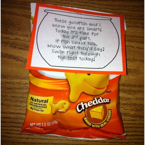 Left from the test fairy for students taking FCAT -- Pity the children who are wheat-dairy-soy allergic. They have to take a standardized test AND deal with allergies in the classroom. Double-whammy of a day! Pssa Snacks, Test Day Snacks, Test Snacks For Students, Testing Snacks For Students, Snacks For Testing Week, Staar Test Goodie Bags, Student Treats For Testing, State Testing Treats, Eog Testing Treats