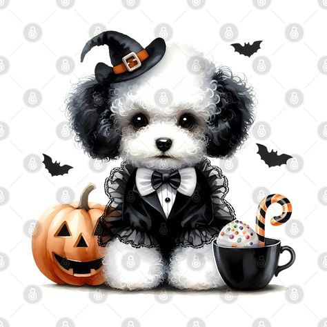 Check out this awesome 'Spooky+Poodle+Halloween' design on @TeePublic! Poodle Halloween, Poodle Dress, Halloween Merchandise, Halloween T Shirts, Music Humor, Kids Stickers, Halloween Halloween, Witch Hat, A Pumpkin