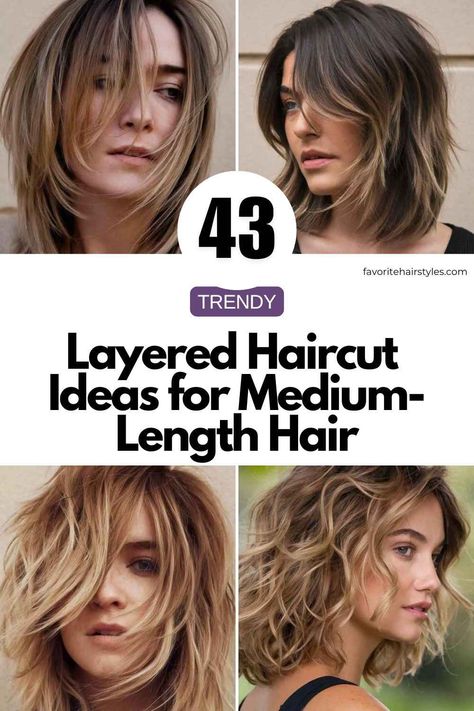 Get inspired with these stunning layered haircuts for medium hair! ✂️✨ Whether you want soft face-framing layers, voluminous waves, or a chic textured look, these styles add movement and dimension to your hair. Perfect for all hair types, layered cuts enhance volume and make styling effortless. Check out the latest trendy layered hairstyles and find your perfect look! Add Volume To Fine Hair, Trendy Layered Hairstyles, Layered Haircut Ideas, Voluminous Waves, Layered Haircuts For Medium Hair, Soft Face, Framing Layers, Layered Hairstyles, Face Framing Layers