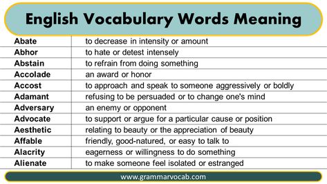 A strong vocabulary is essential for effective communication and academic success. Learning new words and their meanings can broaden your understanding of the world around you and enhance your ability to express yourself clearly. However, with so many words in the English language, it can be overwhelming to know where to start. That’s why having … Vocabulary Words with Meaning PDF Read More » Word With Meaning, Verb To Be Past, New Words With Meaning, Big Vocabulary Words, Academic Words, Sentence English, Vocabulary Words With Meaning, Words And Their Meanings, Vocabulary Meaning