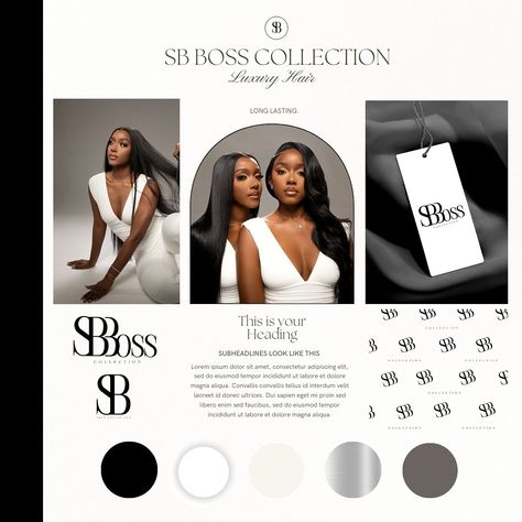 Business Mood Board Brand Identity, Beauty Brand Ideas, Hair Advertising, Branding Workbook, Esthetician Inspiration, Hairstylist Branding, Esthetician Marketing, Business Woman Successful, Hair Business