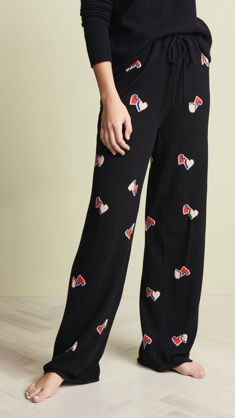 Chinti and Parker Cashmere Twin Heart PJ Bottoms | SHOPBOP Spots In Paris, Parker Outfit, Pj Bottoms, City Of Lights, Chinti And Parker, Heart Clothes, The Everygirl, Women's Sleepwear, Sleepwear Women