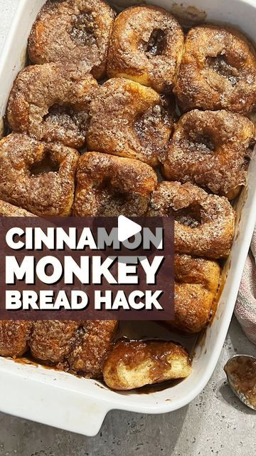 Sarah M Lasry - EASY RECIPES  & TRAVEL on Instagram: "Cinnamon Monkey Bread Hack.
The BEST THING EVER! 

When you have zero brain power or time to make a real cinnamon dough recipe with yeast and double rise… THIS IS THE RECIPE! 

Frozen dinner rolls defrosted (I use @rhodesbread ) 
2 cups sugar
3 tbsp. Cinnamon 
1/2 cup oil  or 1 stick melted butter 
2/3 cup heavy cream

Defrost your frozen dough balls
Lay in a baking dish
Mix you cinnamon, sugar and oil together.
Cover the balls
Mash them down
Add the cream on top
Shake and let rest for 5 minutes 
Bake for 40-45 minutes on 350

#foodhack #bakinglove #cinnamonrolls #chagwithsarah #kosher #kosherrecipes #bakingrecipes" Frozen Rolls Cinnamon Rolls, Monkey Bread With Cinnamon Rolls Easy, What To Make With Frozen Bread Dough, Frozen Dough Cinnamon Rolls, Monkey Bread With Frozen Rolls, Rhodes Dough Recipes, Rhodes Monkey Bread Recipe, Monkey Bread With Canned Biscuits Small Batch, Monkey Bread With Canned Biscuits 9x13