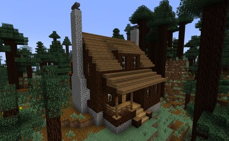 Log Cabin (Remake) Minecraft Map Minecraft Log House, Mc Cottagecore, Log Cabin Minecraft, Videogame Ideas, Minecraft Log Cabin, Mc Houses, Minecraft Cabin, Minecraft Mountain, Pixel Art Minecraft