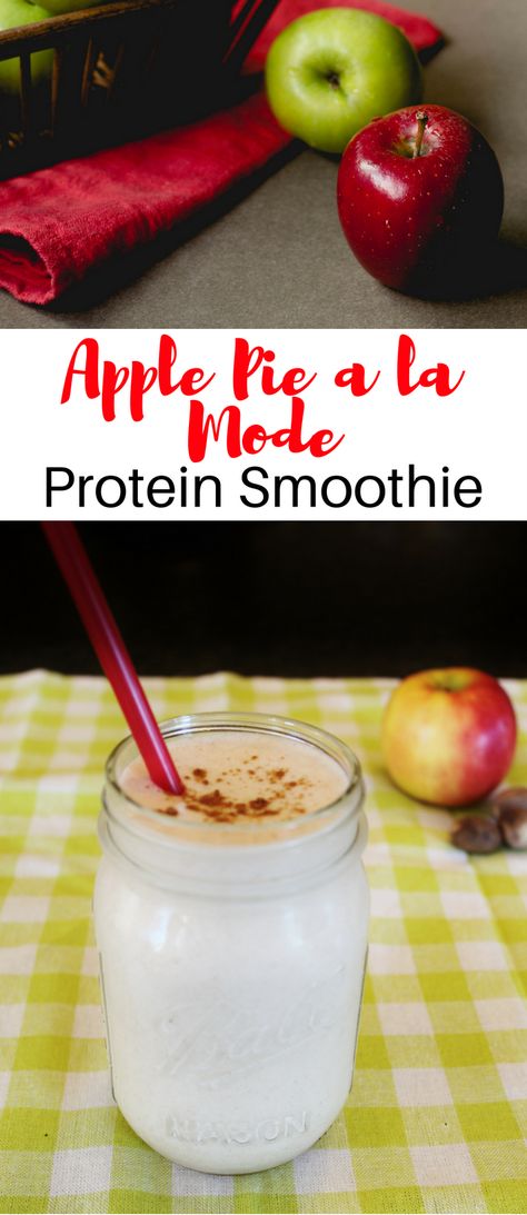 Apple Pie a la Mode Protein Smoothie Easy Vegan Breakfast, Smoothie Protein, Healthy Apple Pie, Apple Pie Smoothie, Vegan Breakfast Easy, Protein Smoothies, Protein Shake Smoothie, Protein Smoothie Recipes, Protein Powder Recipes