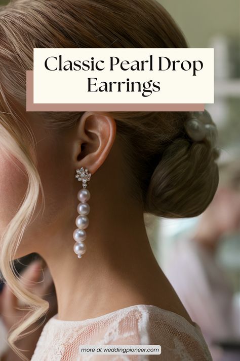 Pearl drop earrings wedding