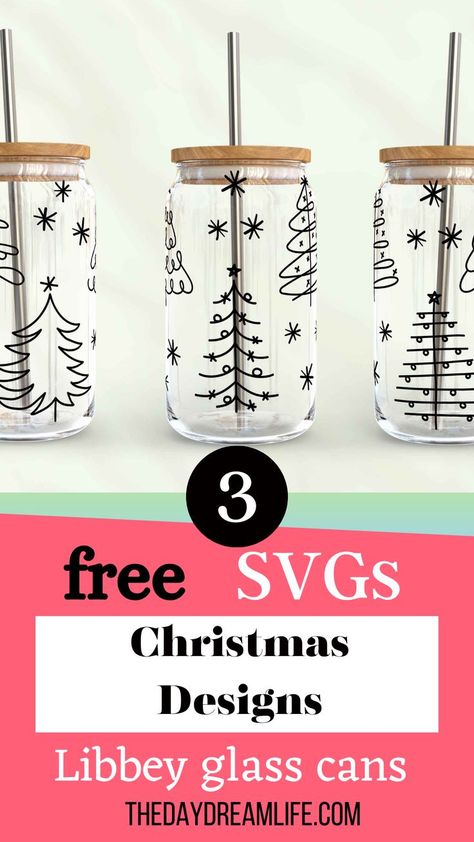 Get crafty this christmas season with these 3 free libbey glass can svg designs for this holiday season! Download now!. #ChristmasCrafts #Svg #ChristmasOrnamentsSvg #ChristmasDecor #CraftIdeas Can Coozie Svg Free, Diy Cricut Glass Cup, Glass Cup Wrap Svg Free, Christmas Cup Svg, Cricut Glass Projects, Cricut Christmas Crafts, Vinyl On Glass, Apple Cider Punch, Resin Cups