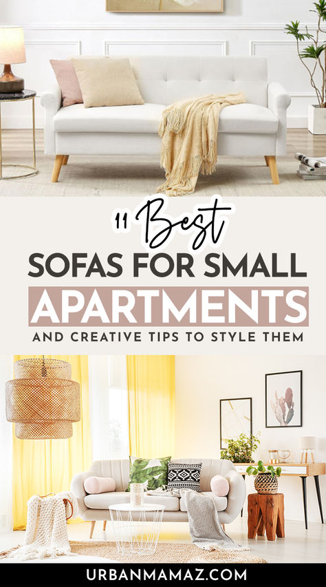 Best Sofas for Small Apartments Loveseats For Small Spaces Living Room, Small Corner Sofas For Small Spaces, Apartment Sofa Ideas, Small Living Room Sofa Ideas, Couch Ideas For Small Spaces, Small Couch Ideas, Small Space Couch, Small Couches Living Room, Couches Living Room Comfy