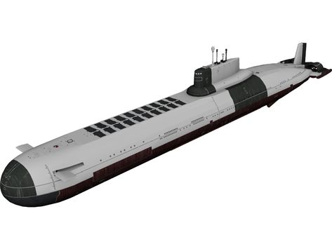 Typhoon-class Submarine 3D Model - 3D CAD Browser Animation Software, Nuclear Submarine, Boat Projects, Experimental Aircraft, Military Hardware, Military Artwork, Spaceship Design, Concept Ships, Futuristic Art