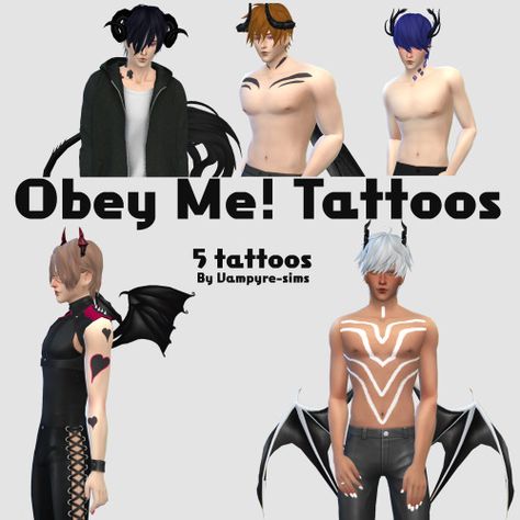 The Sims 4 Packs, Sims 4 Body Mods, Sims House Design, Obey Me, Sims 4 Collections, Sims Hair, Sims 4 Mods Clothes, Boy Tattoos, Shall We Date