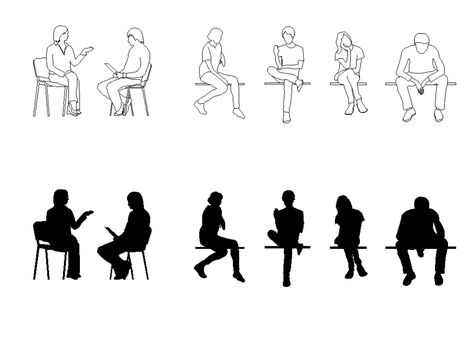 Sitting people CAD blocks detail elevation 2d view layout autocad file Human Figure Sitting, Human Dimension, Human Sketch, Architecture Drawing Sketchbooks, Human Figure Sketches, Human Icon, Silhouette People, Drawing Block, Architecture People