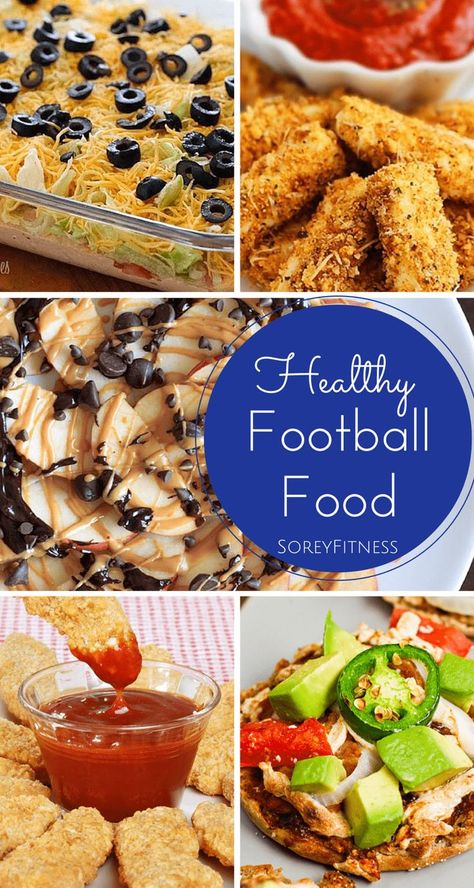 These healthy football snacks will keep you enjoying the game and in your skinny blue jeans! I love the baked finger foods and the salty sweet desserts! Healthy Football Food, Desserts Superbowl, Football Food Healthy, Easy Football Snacks, Healthy Football Snacks, Salty Sweet Desserts, Healthy Football, Superbowl Foods, Soccer Snacks