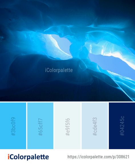 6 Ice Cave Color Palette ideas in 2020 | iColorpalette Ice Colour Palette, Waves Color Palette, Ice Blue Palette, Ice Blue Color Palette, Water Palette, Ice Color Palette, What Colors Represent, Ice Blue Color, Create Color Palette