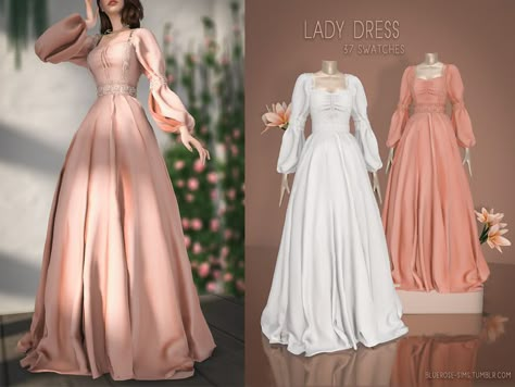 Sims 4 Wedding Dress, Ts4 Clothes, Sims Medieval, Die Sims 4, Royal Clothes, Sims 4 Anime, Cottagecore Clothes, Pelo Sims, The Sims 4 Packs