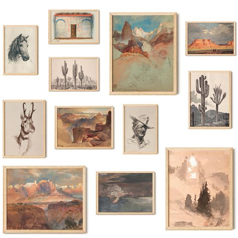 PRICES MAY VARY. Vintage western wall decor: This desert wall art set blends the earthy color palette and the rustic style of spectacular landscapes, which surely bring the wild soul of the Southwest countryside alive right in your living space Southwest wall decor for home: With a neutral tone, mountain pattern, this vintage wall decor can give you a sense of warmth and coziness. What's more posters for room aesthetic vintage than our Western wall art for living room, Southwest bathroom artwork Western Boho Decor, Southwest Artwork, Southwest Wall Decor, Western Pictures, Vintage Western Decor, Southwestern Wall Decor, Western Wall Decor, Western Bedroom Decor, Western Posters