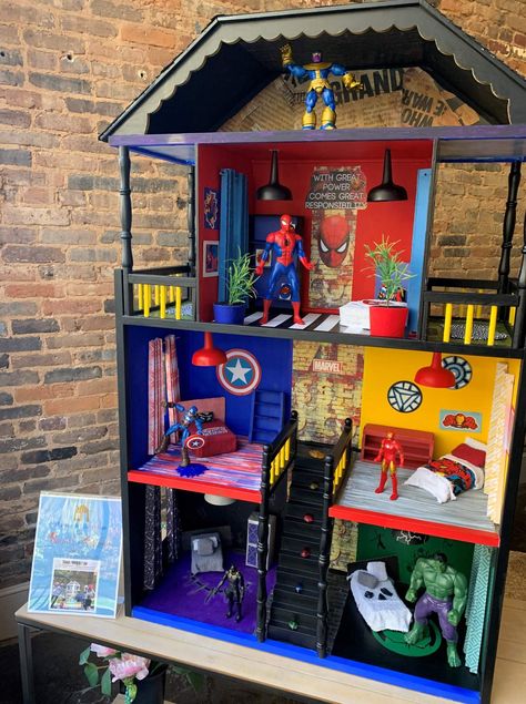 Superhero House, Doll House For Boys, Boys Playhouse, Diy Superhero, Superhero Bedroom, Boys Bedroom Makeover, Superhero Room, Boy Diy, Doll House Plans