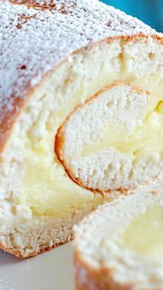 Banana Cake Roll Recipe, Resipi Kek, Swiss Rolls, Roll Cakes, Cake Roll Recipes, Lemon Custard, Cake Rolls, Angel Cake, Jelly Rolls