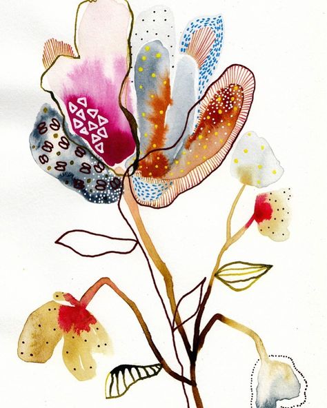 Akvarel Illustration, Painting Of Flowers, Watercolour Inspiration, Abstract Watercolor Art, Watercolor Flower Art, Watercolor Flowers Paintings, Watercolor Art Lessons, Arte Sketchbook, Alcohol Ink Art