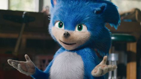 “Uh.... Meow?” Ugly Sonic, Chipmunks Movie, Original Sonic, Movie Design, Sonic Movie, Party Characters, Rescue Rangers, Hedgehog Movie, Ride The Lightning