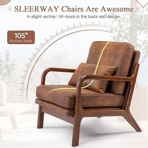 Amazon.com: Accent Chair Set of 2- Mid-Century Modern Chairs Living Room Furniture Set Bedroom Reading, Solid Wood Arm Chair Lumber Pillow, Comfy Cushion Ergonomic Lounge Armchair Brown Leather Office Side Chair : Home & Kitchen Brown Leather Office, Lumber Pillow, Living Room Furniture Set, Chairs Living Room, Accent Chair Set, Set Bedroom, Leather Office, Lounge Armchair, Mid Century Modern Chair