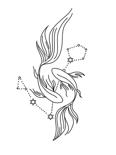 Pisces Fish Tattoo Stencil, Pisces Tattoo Stencil, Pisces Art, Sagittarius Tattoo Designs, Pisces Tattoo Designs, Ambigram Tattoo, Pisces Tattoo, Brain Tattoo, Astrology Tattoo