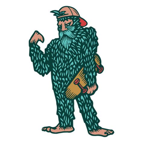 Sasquatch skate character PNG Design Crypto Tattoo, Sasquatch Illustration, Gradient Image, Camp Theme, Graphic Desi, Graphic Design Agency, Camping Theme, Bike Art, Free Hd Wallpapers