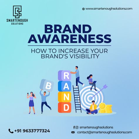 Brand Awareness: How to Increase Your Brand's Visibility. Discover more by simply clicking the link: https://smartenoughsolutions.com/2023/06/21/brand-awareness-how-to-increase-your-brands-visibility/ #SmartEnoughSolutions #Blog #Branding #Brand #Identity #BrandVisibility #BrandAwareness #IncreaseVisibility #BrandRecognition #BrandBuilding #BrandMarketing #BoostYourBrand #Business #Palakkad Brand Awareness Ideas, Company Building, Business Landscape, Ads Creative Advertising Ideas, Small Restaurant, Advertising Ideas, Create Awareness, Blog Branding, Brand Building