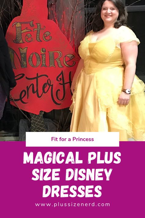 Plus size Disney dresses for bounding and more! Here I'm wearing my old Torrid Belle dress. Find your princess dress! #plussizedisney Plus Size Princess Costume, Plus Size Belle Costume, Disney Bound Outfits Plus Size, Plus Size Disney Bounding, Adult Belle Costume, Plus Size Disney Costumes, Plus Size Disney Outfits, Disney Dresses For Women, Adult Princess Costume