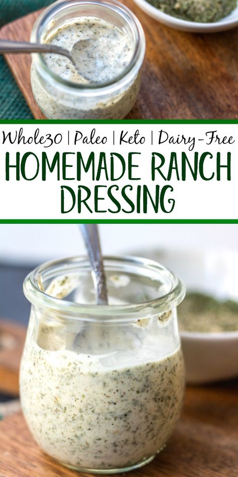 Paleo Ranch Dressing Recipe, Paleo Ranch Dressing, Paleo Ranch, Dairy Free Ranch Dressing, Avocado Ranch Dressing, Vegan Sauce, Cholesterol Recipes, Healthy Sauces, Avocado Ranch