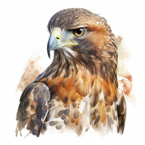 Watercolor And Ink Art, Hawk Art, Falcon Hawk, Aigle Royal, Photos Of Cats, Ideas To Paint, Watercolor Painting Techniques, Bird Art Print, Ap Art