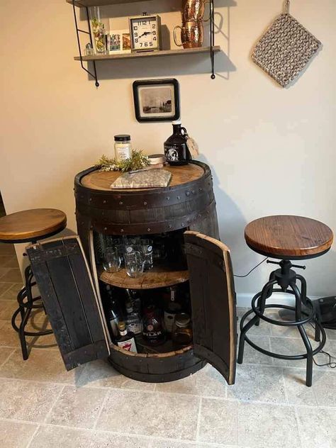 Whiskey barrel sink