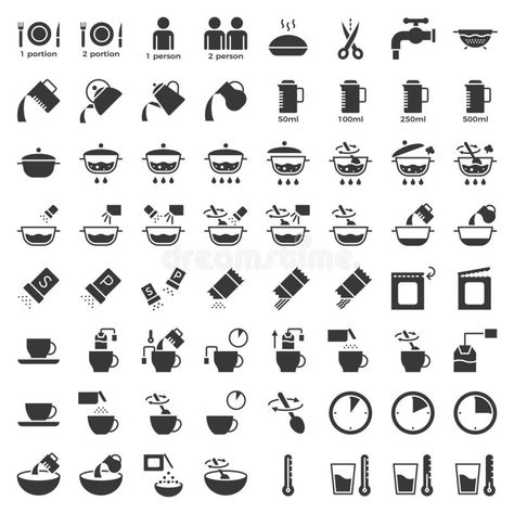 Instruction Illustration, Container Illustration, Cooking Illustration, Cook Illustration, Symbols Design, Cooking Icon, Time Icon, Coffee Svg, Business Icon