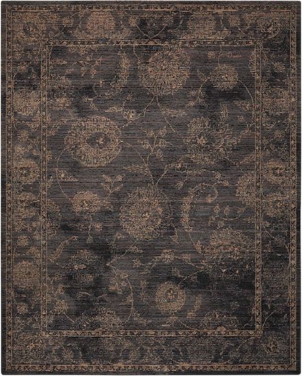 This rug has an approximate pile height of 0.5 inches. Nourison Rugs, Charcoal Rug, Vine Design, Black Area Rugs, Contemporary Area Rugs, Color Ivory, Area Rugs For Sale, Indoor Area Rugs, Decoration Design