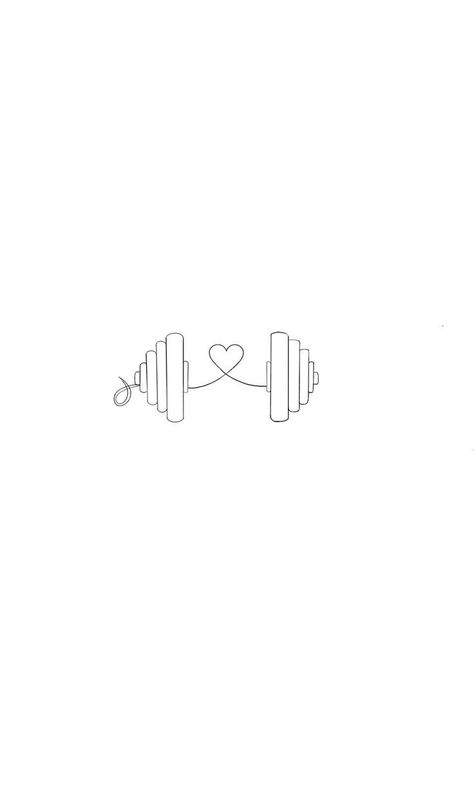 Cute Gym Tattoos, Fitness Tattoo Ideas Men, Gym Tattoo Ideas For Women, Fitness Tattoo Ideas For Women, Gym Tattoos Women, Dumbell Drawing, Gym Line Art, Gym Drawing Art, Gym Tattoo Ideas