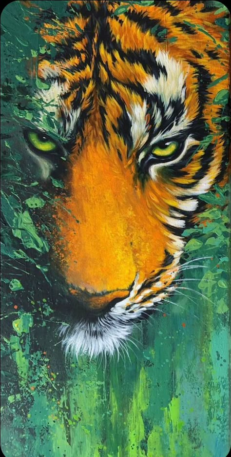 Tiger Painting Abstract, Tiger Painting Acrylic, Tiger Acrylic Painting, Finding My Peace, Tiger Abstract, Tiger Video, Painting Abstract Acrylic, Animal Paintings Acrylic, Inspiration Artwork