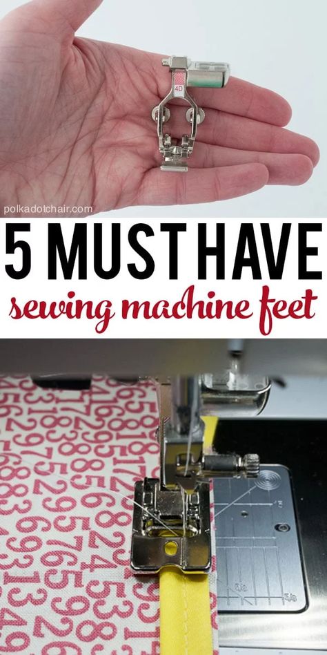 5 MUST Have Sewing Machine Feet (and a simple explanation of what each one does) Fat Quarter Projects, Sew Projects, Sewing Machine Feet, Bonnie Hunter, Beginner Sewing Projects Easy, Quilt Festival, Nine Patch, Sewing Machine Accessories, Leftover Fabric